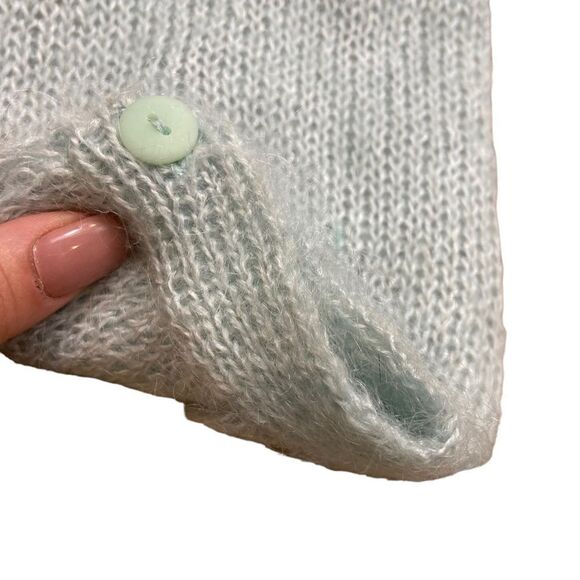 Vintage 80’s Renee Tener Blue Pastel Floral Mohair Blend Sweater Size Medium - Picture 6 of 14